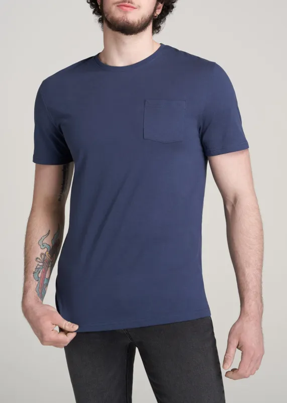 Everyday Pocket REGULAR FIT T-Shirt for Tall Men in Navy sold by American Tall