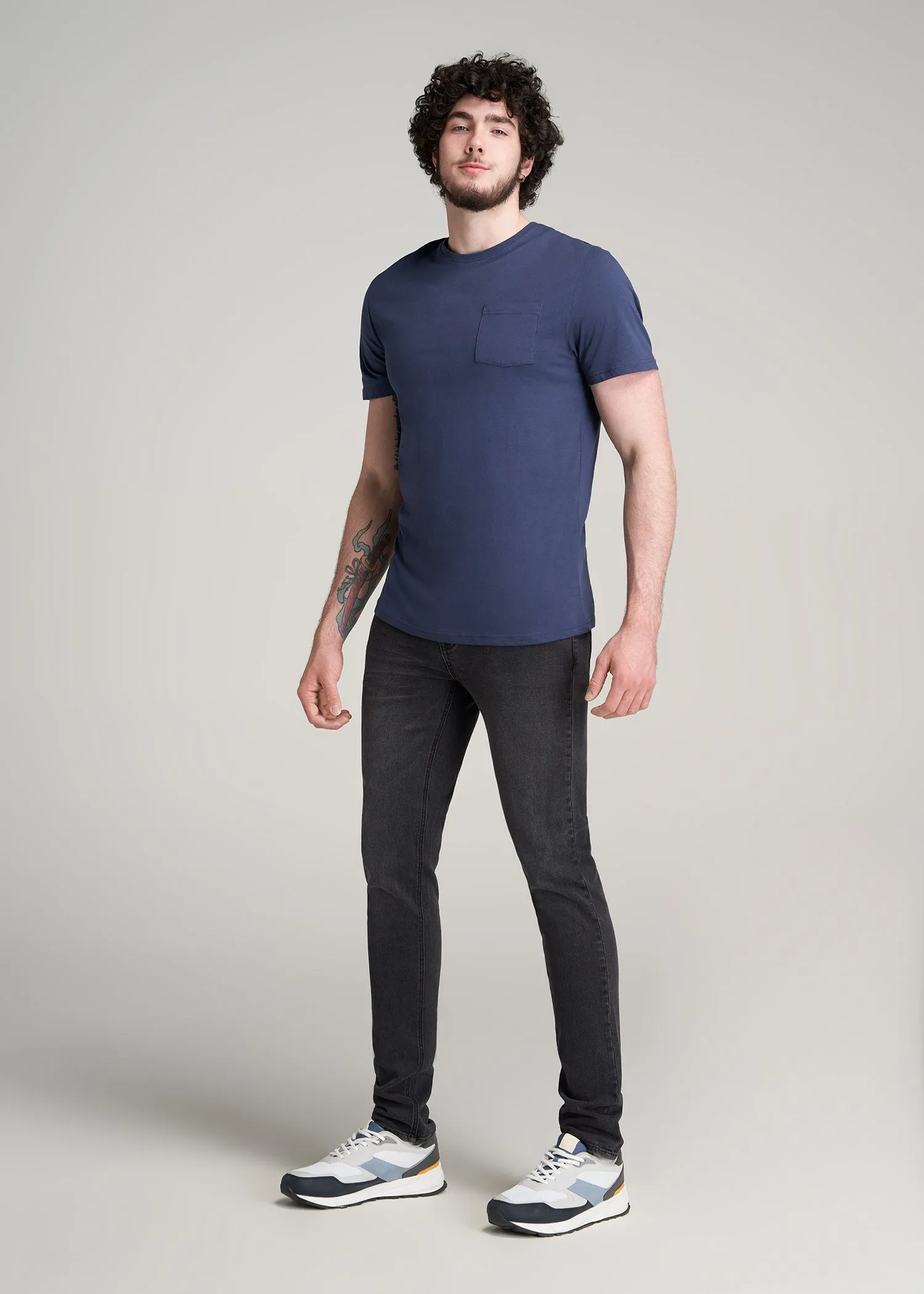 Everyday Pocket REGULAR FIT T-Shirt for Tall Men in Navy sold by American Tall product image thumbnail 4
