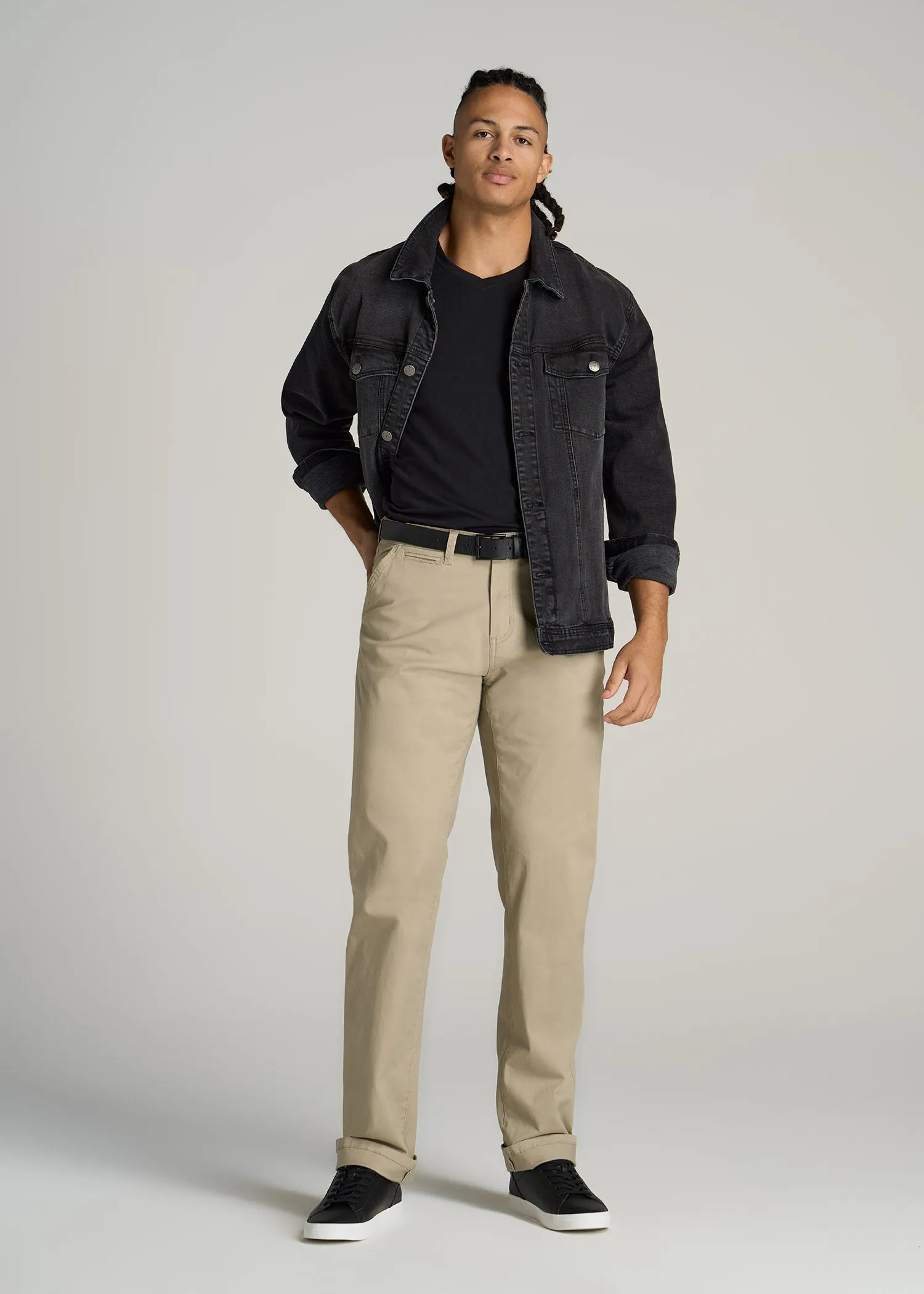 The Essential SLIM-FIT V-Neck Tee for Tall Men in Black sold by American Tall product image thumbnail 4