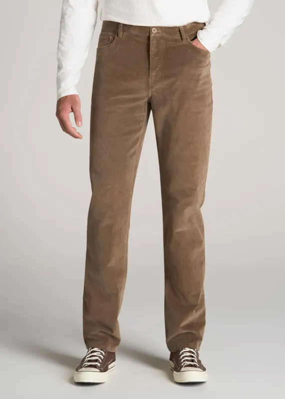 STRAIGHT-LEG Stretch Corduroy Pants for Tall Men in Dark Sand sold by American Tall