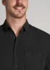Washed Oxford Shirt for Tall Men in Black sold by American Tall