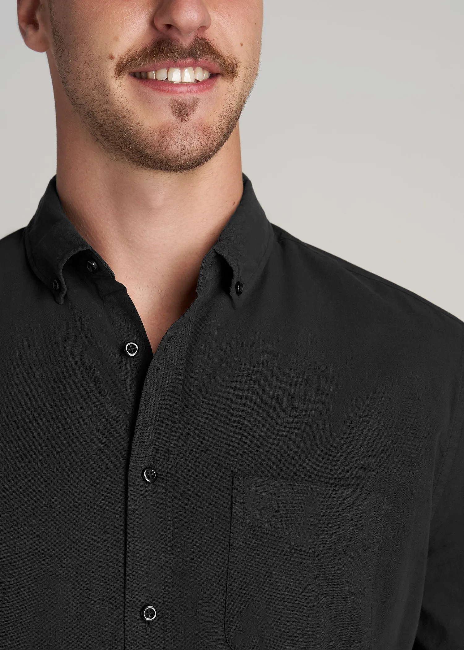 Washed Oxford Shirt for Tall Men in Black sold by American Tall product image thumbnail 2