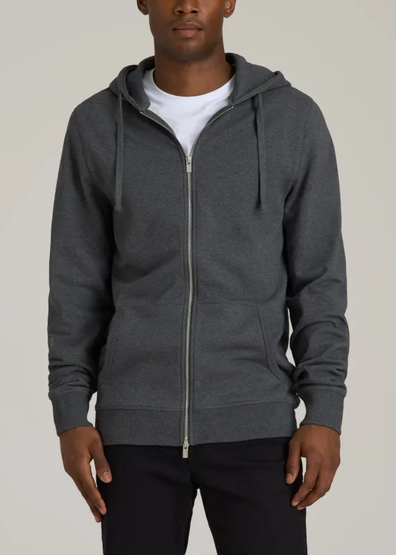 Wearever 2.0 French Terry Full-Zip Hoodie for Tall Men in Charcoal Mix sold by American Tall