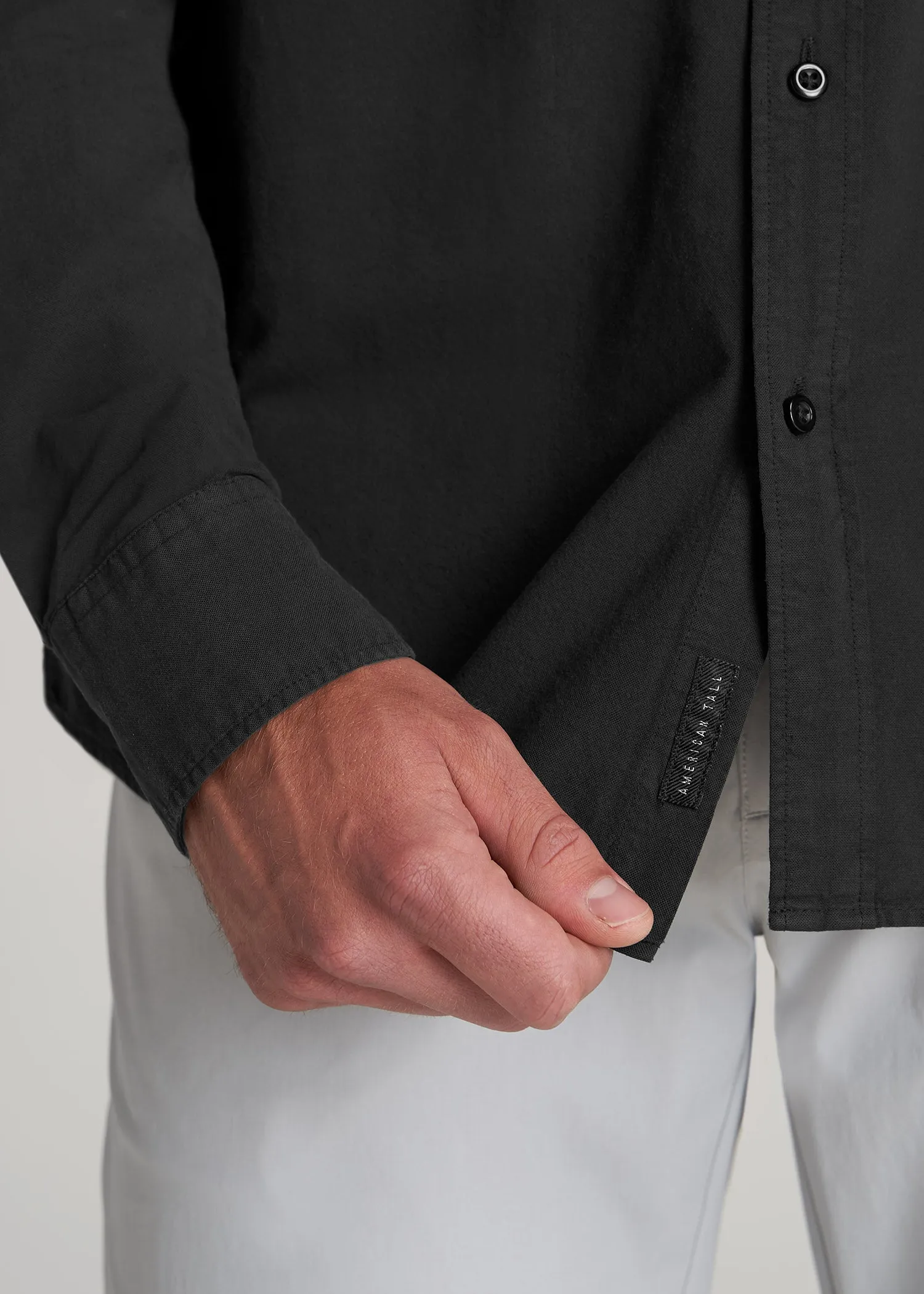 Washed Oxford Shirt for Tall Men in Black sold by American Tall product image thumbnail 5