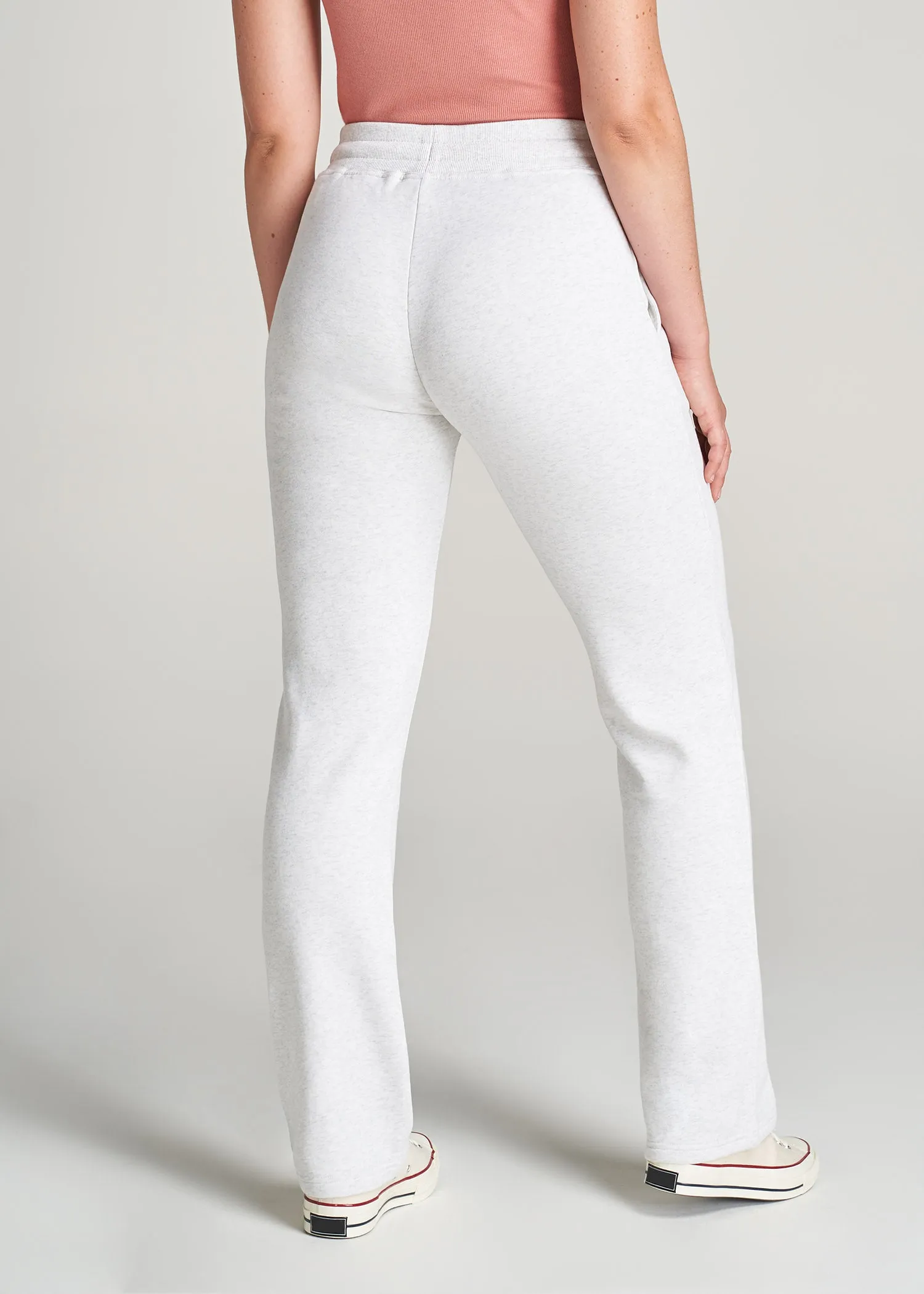 Wearever Fleece Open-Bottom Sweatpants for Tall Women in Heather Cloud White sold by American Tall product image thumbnail 5
