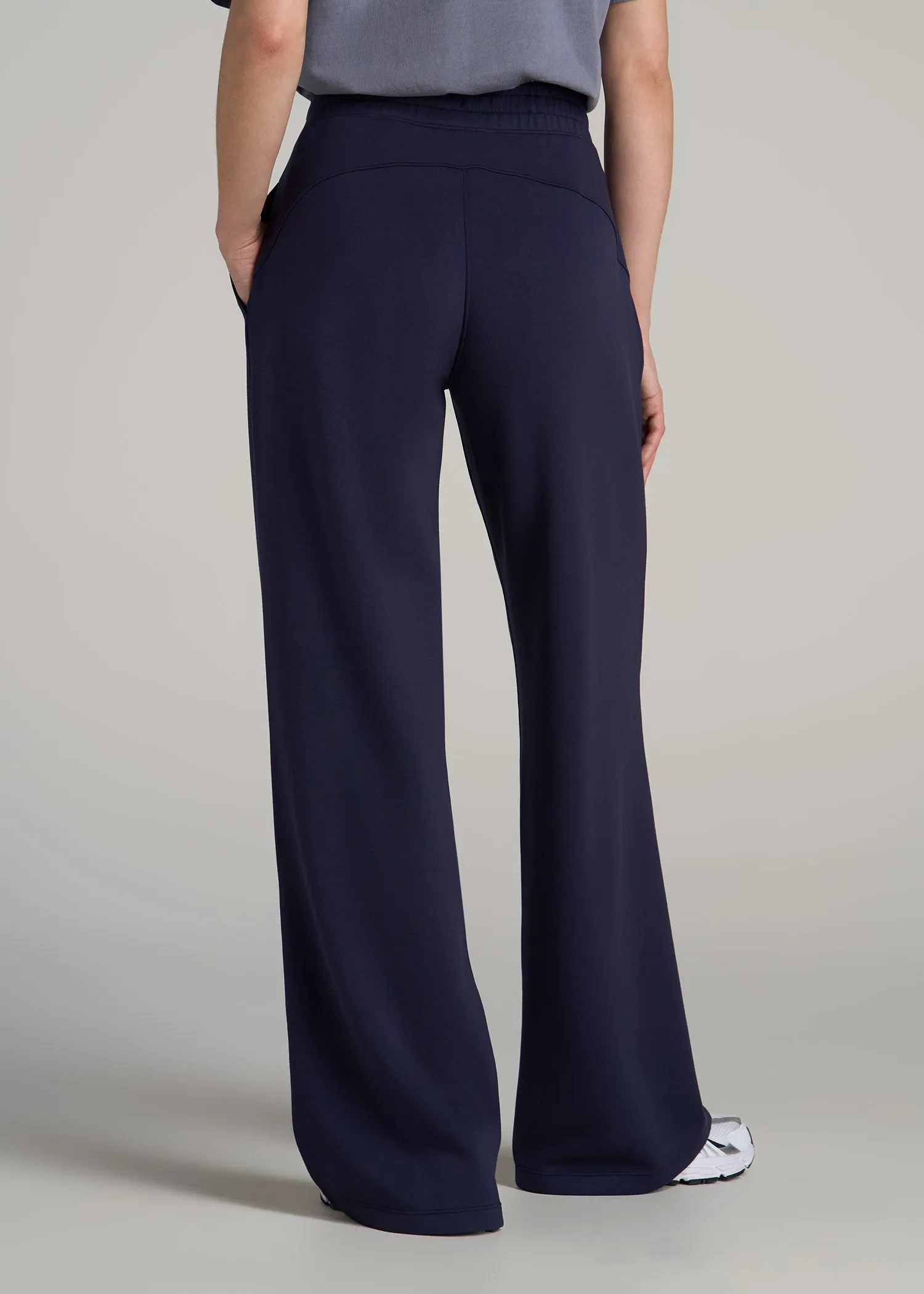 Pull-On Tie Waist Wide Leg Pants for Tall Women in Navy sold by American Tall product image thumbnail 5