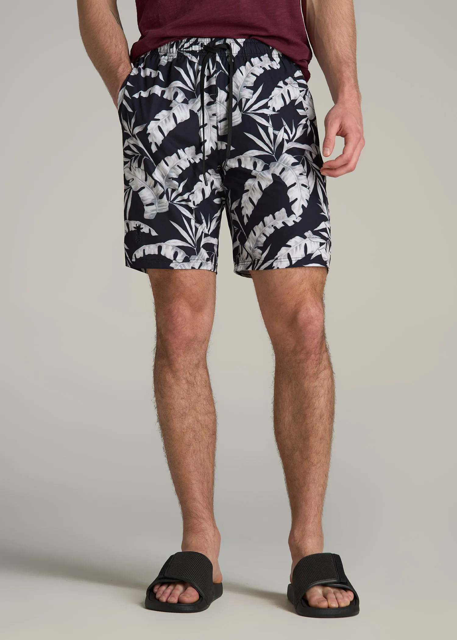 Volley Swim Shorts for Tall Men in White Palm sold by American Tall