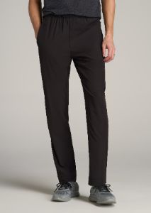 RELAXED FIT Lightweight Athletic Pants for Tall Men in Black sold by American Tall