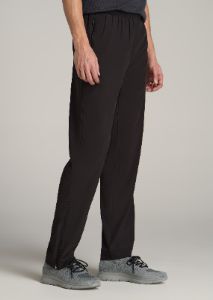 RELAXED FIT Lightweight Athletic Pants for Tall Men in Black sold by American Tall