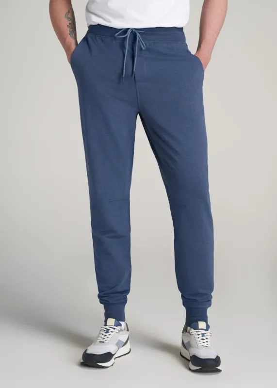 A.T. Performance Slim French Terry Joggers for Tall Men in Tech Navy Mix sold by American Tall