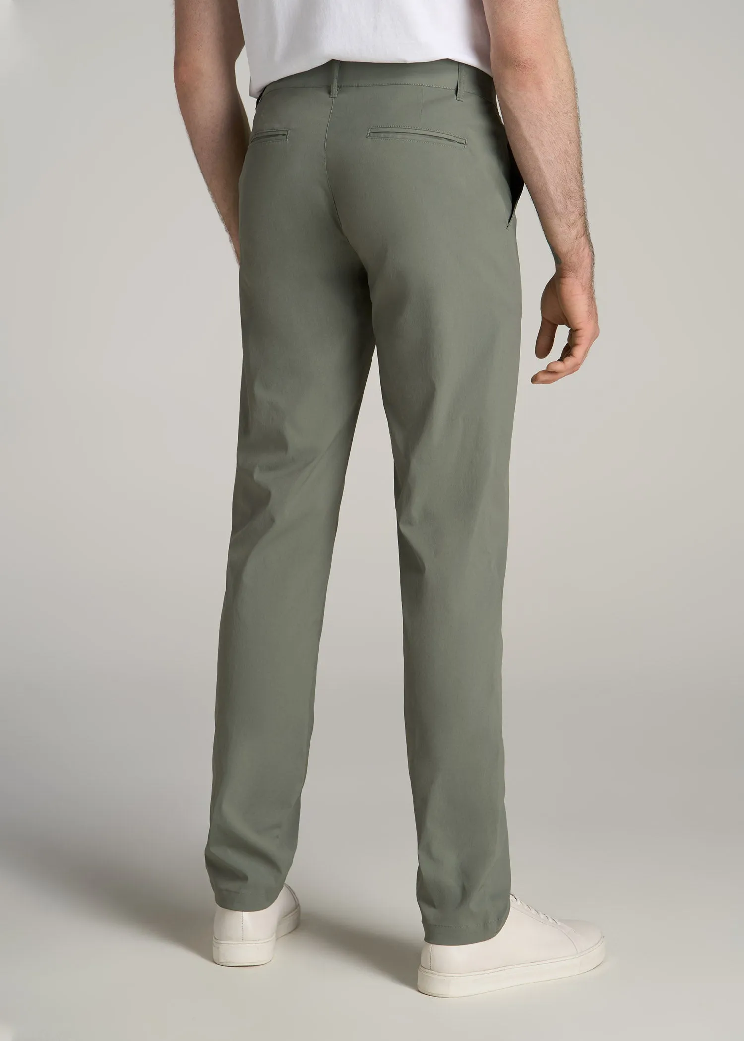 TAPERED FIT Traveler Chino Pants for Tall Men in Wreath Green sold by American Tall product image thumbnail 5