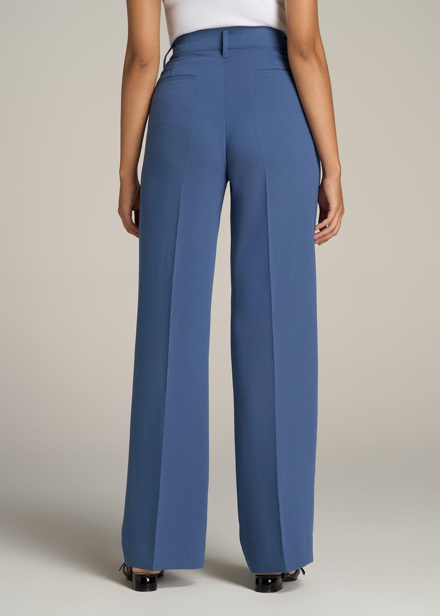 Pleated WIDE Leg Dress Pants for Tall Women in Steel Blue sold by American Tall product image thumbnail 5