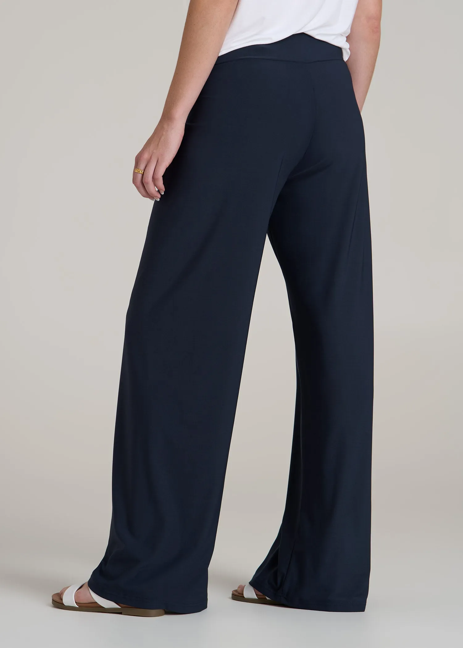 Pull On Breezy Wide Leg Pants for Tall Women in Navy sold by American Tall product image thumbnail 5