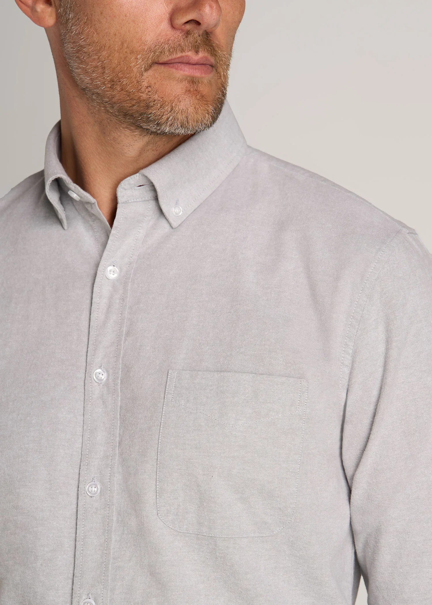 Washed Oxford Shirt for Tall Men in Silvermist sold by American Tall product image thumbnail 2