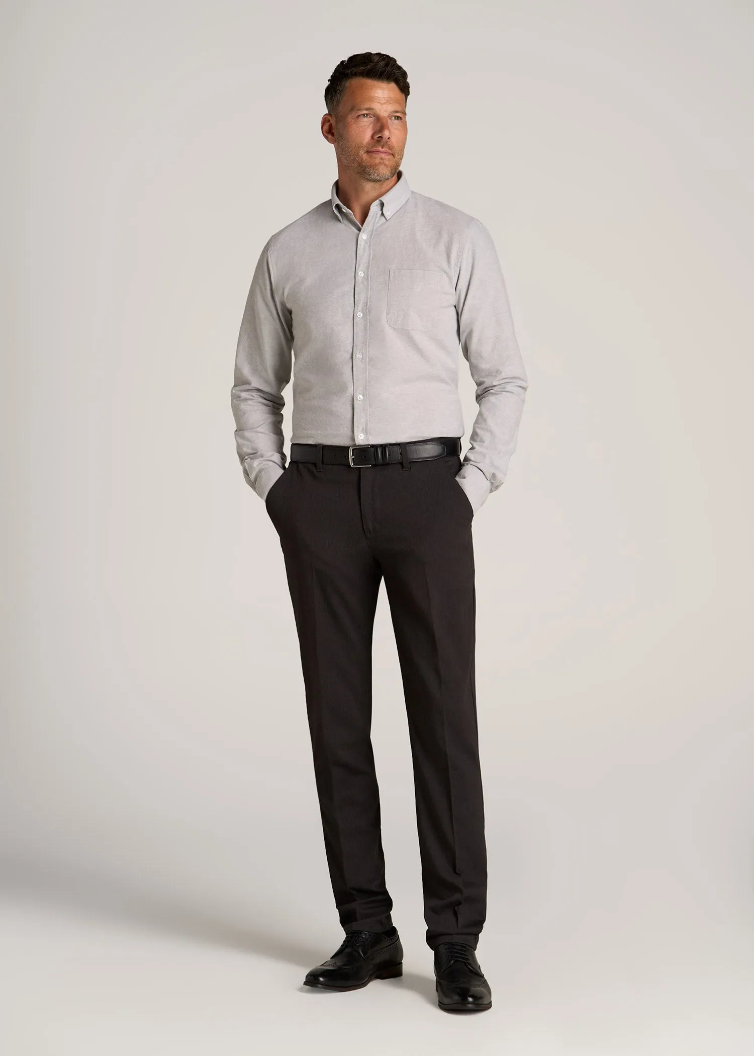 Washed Oxford Shirt for Tall Men in Silvermist sold by American Tall product image thumbnail 4