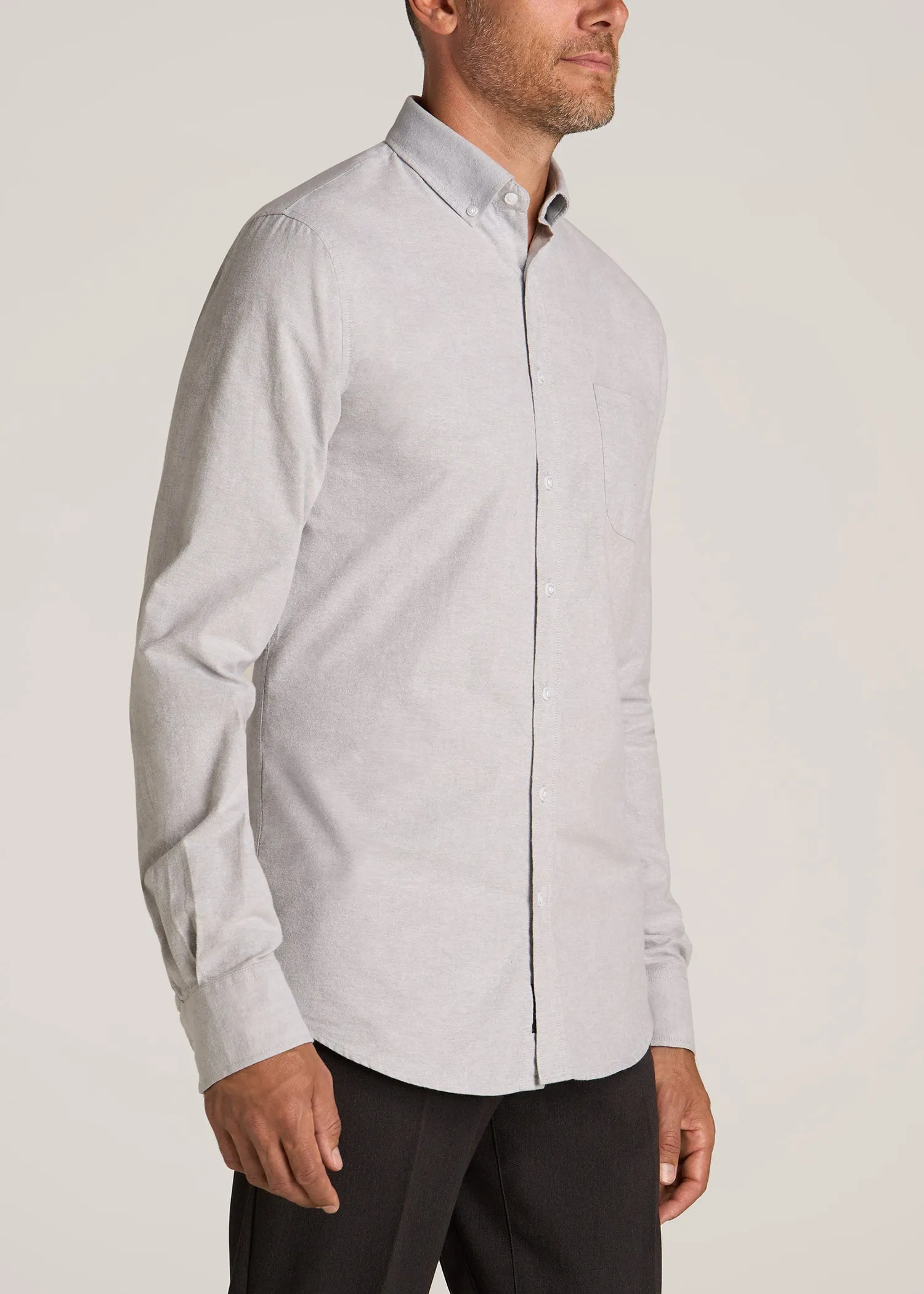 Washed Oxford Shirt for Tall Men in Silvermist sold by American Tall product image thumbnail 3
