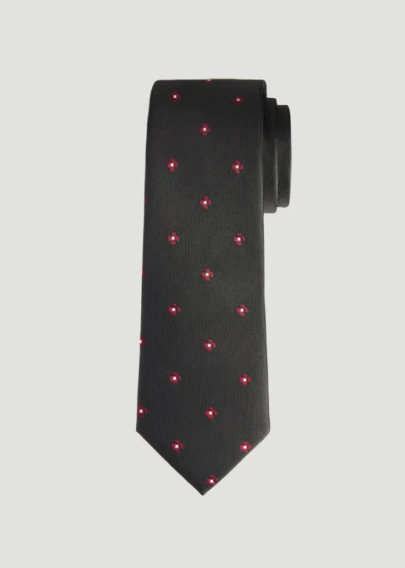 Dress Ties for Tall Men in Burgundy Floral Dobby sold by American Tall