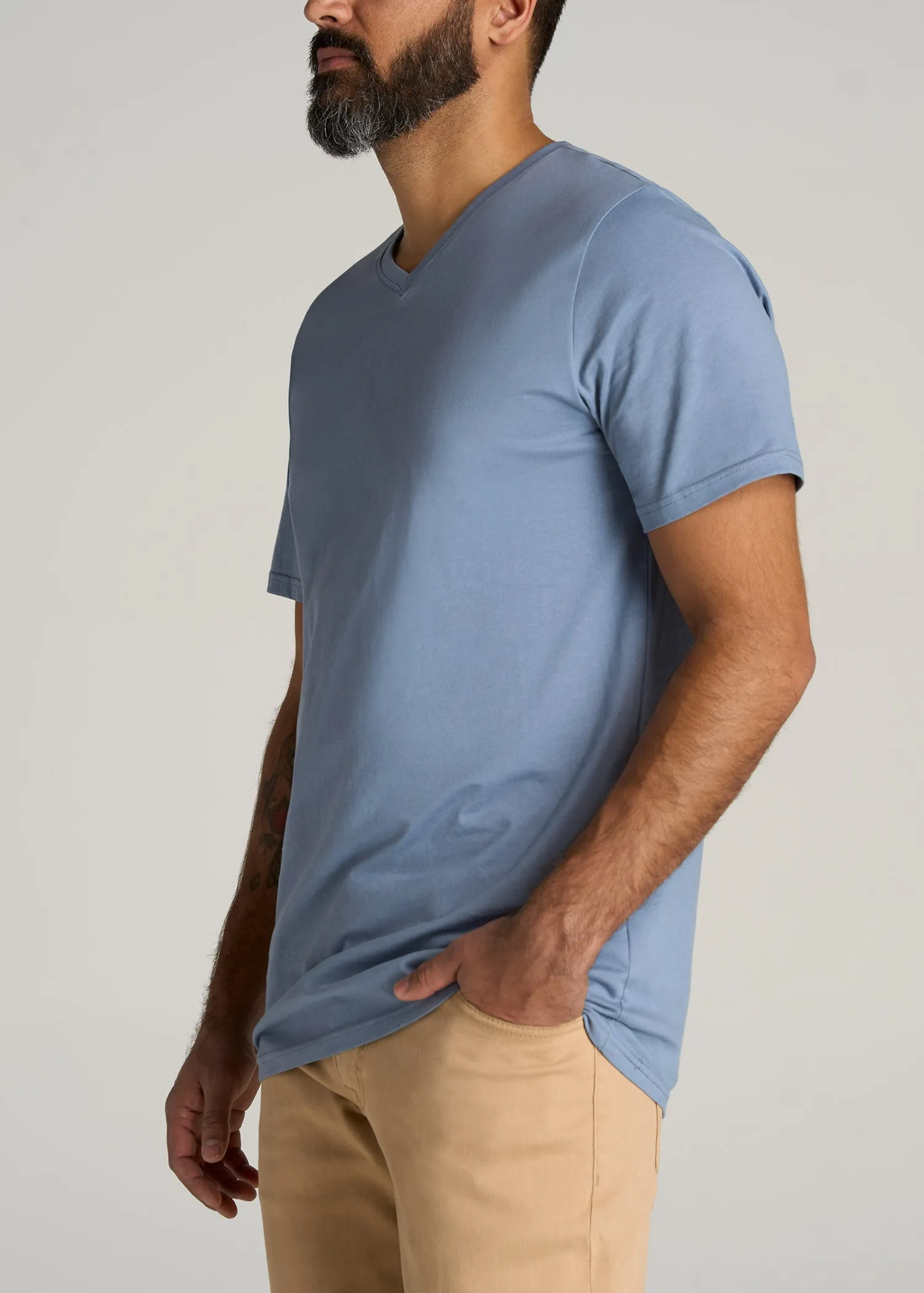 The Everyday REGULAR-FIT V-Neck Tall Men's T-Shirt in Chambray Blue sold by American Tall product image thumbnail 3
