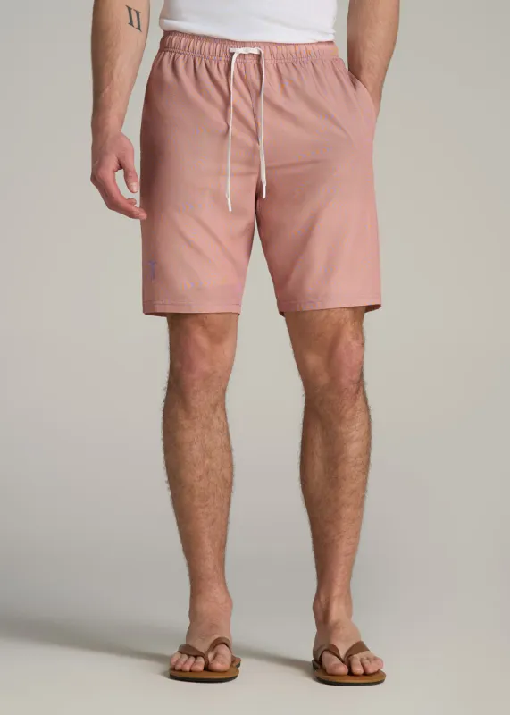 Volley Swim Shorts for Tall Men in Orange Abstract sold by American Tall
