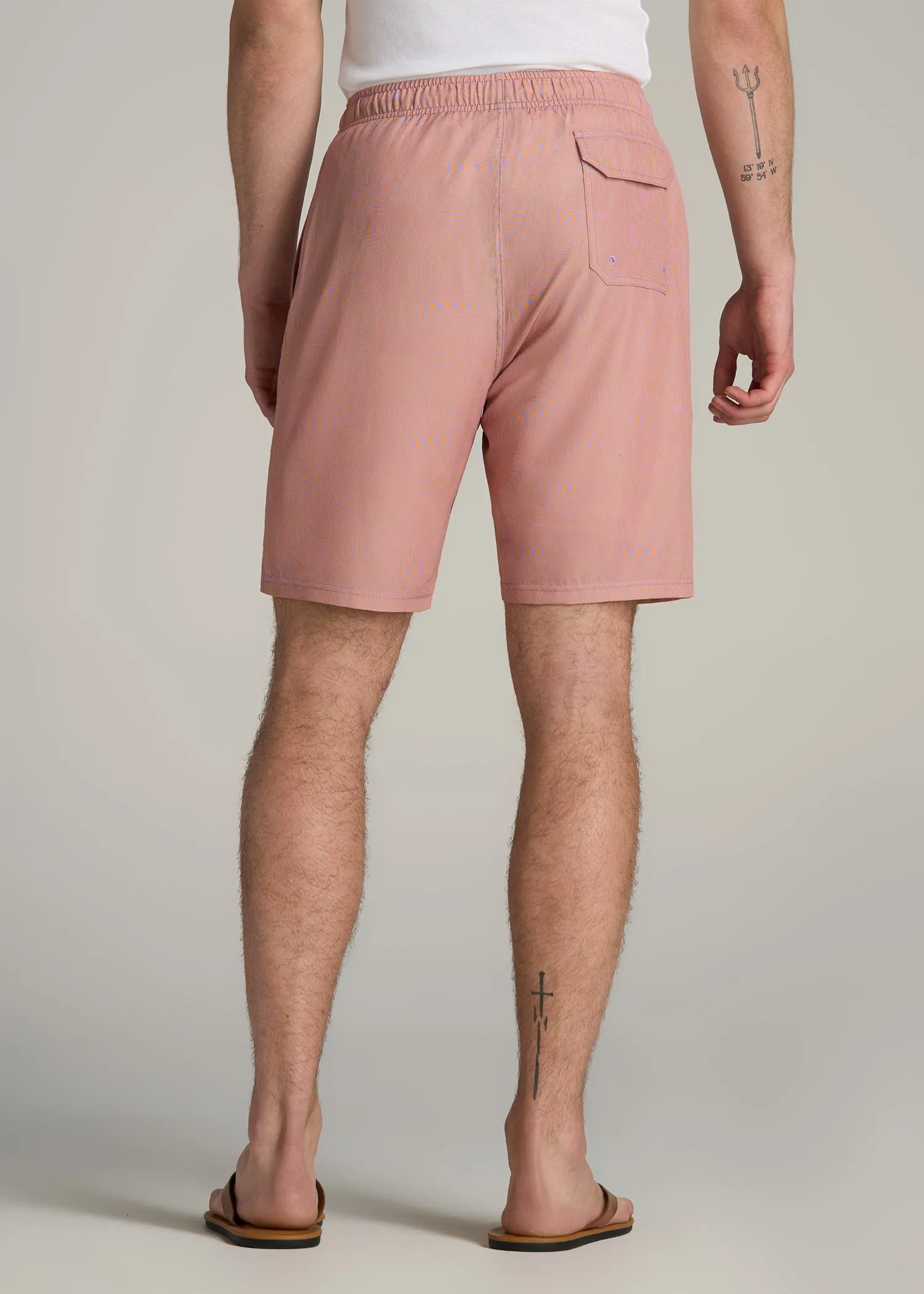 Volley Swim Shorts for Tall Men in Orange Abstract sold by American Tall product image thumbnail 5