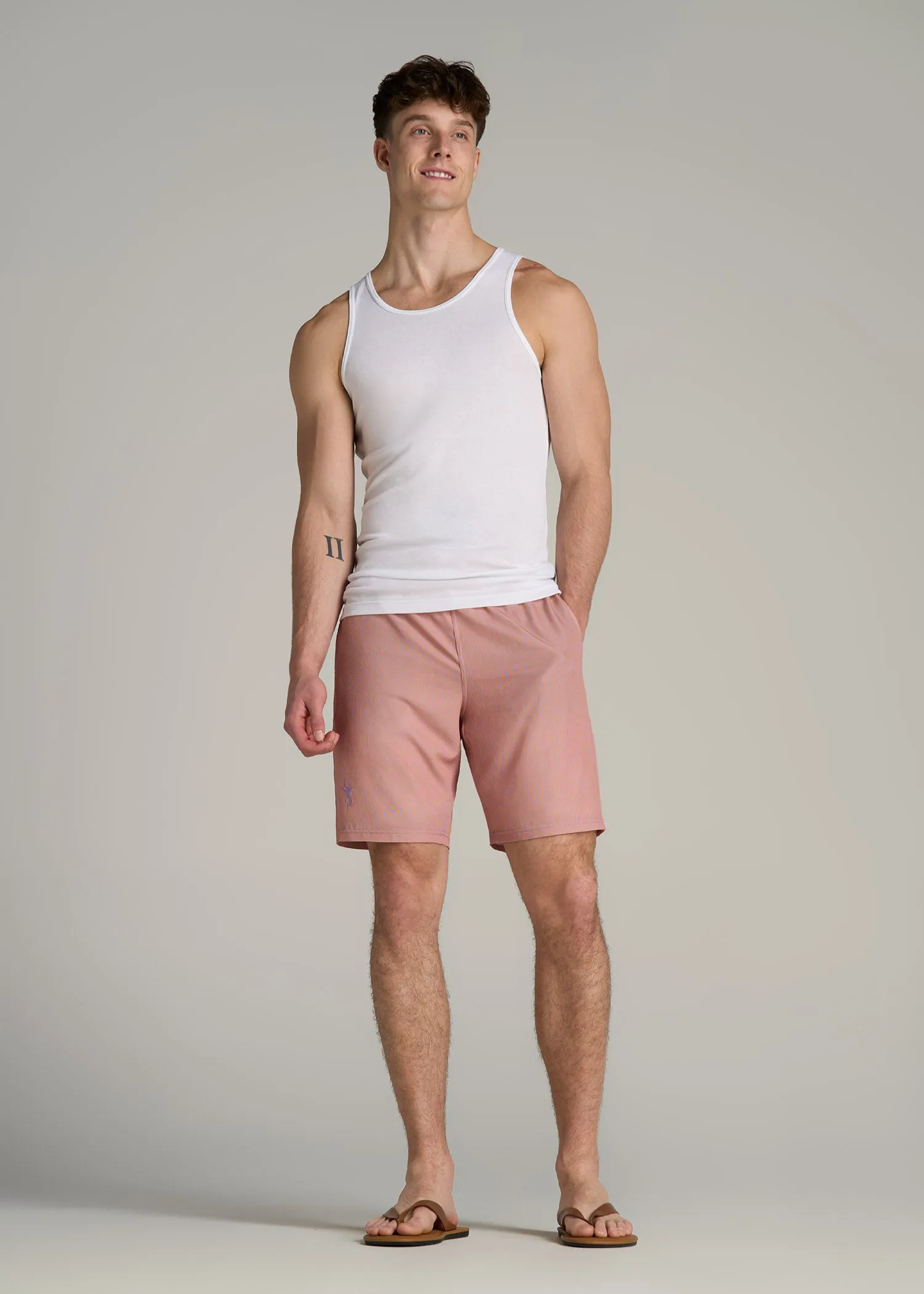 Volley Swim Shorts for Tall Men in Orange Abstract sold by American Tall product image thumbnail 4