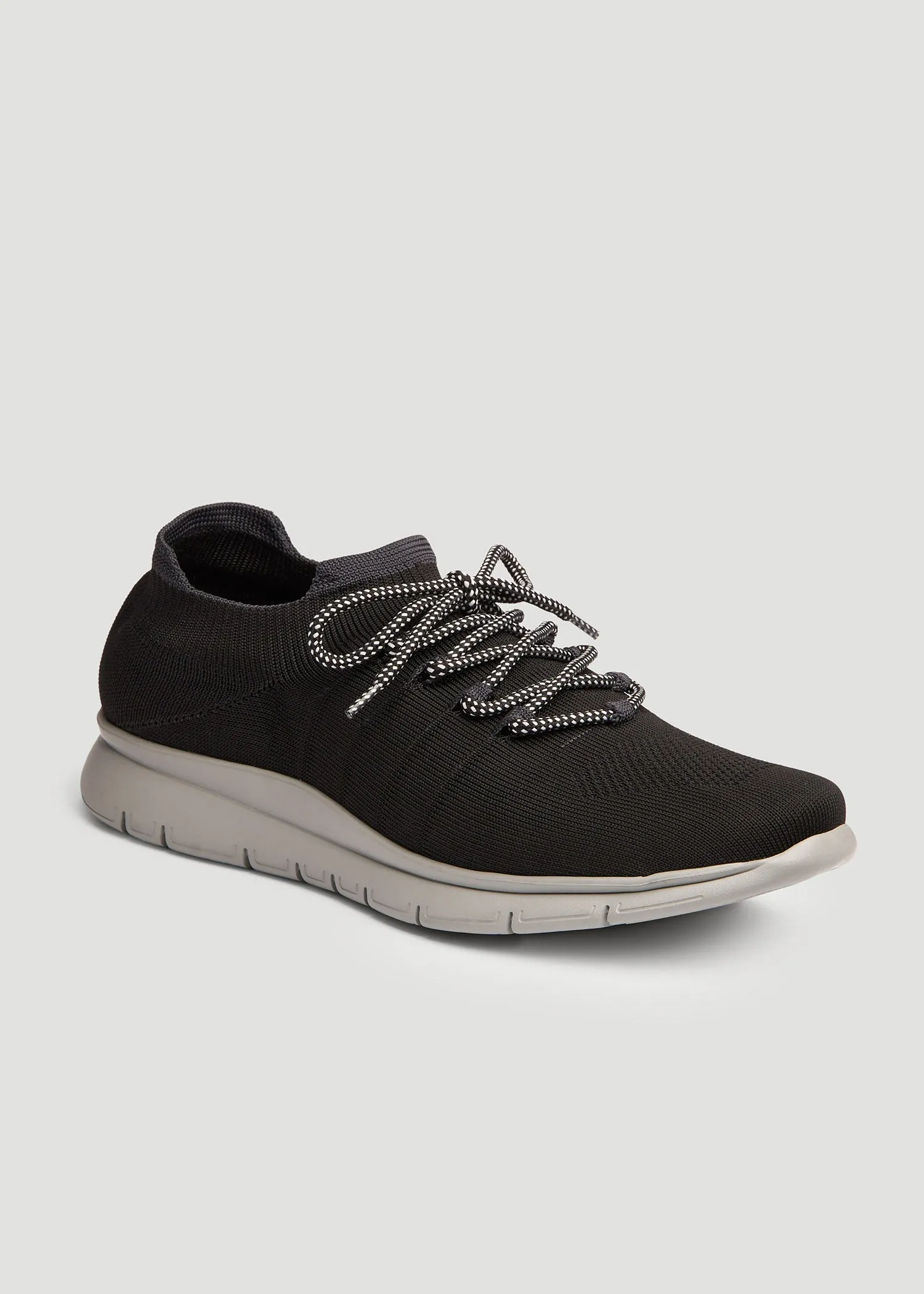 Knit Running Shoes for Tall Men in Black sold by American Tall
