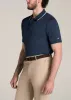A.T. Performance Tipped Golf Polo for Tall Men in Bright Navy sold by American Tall