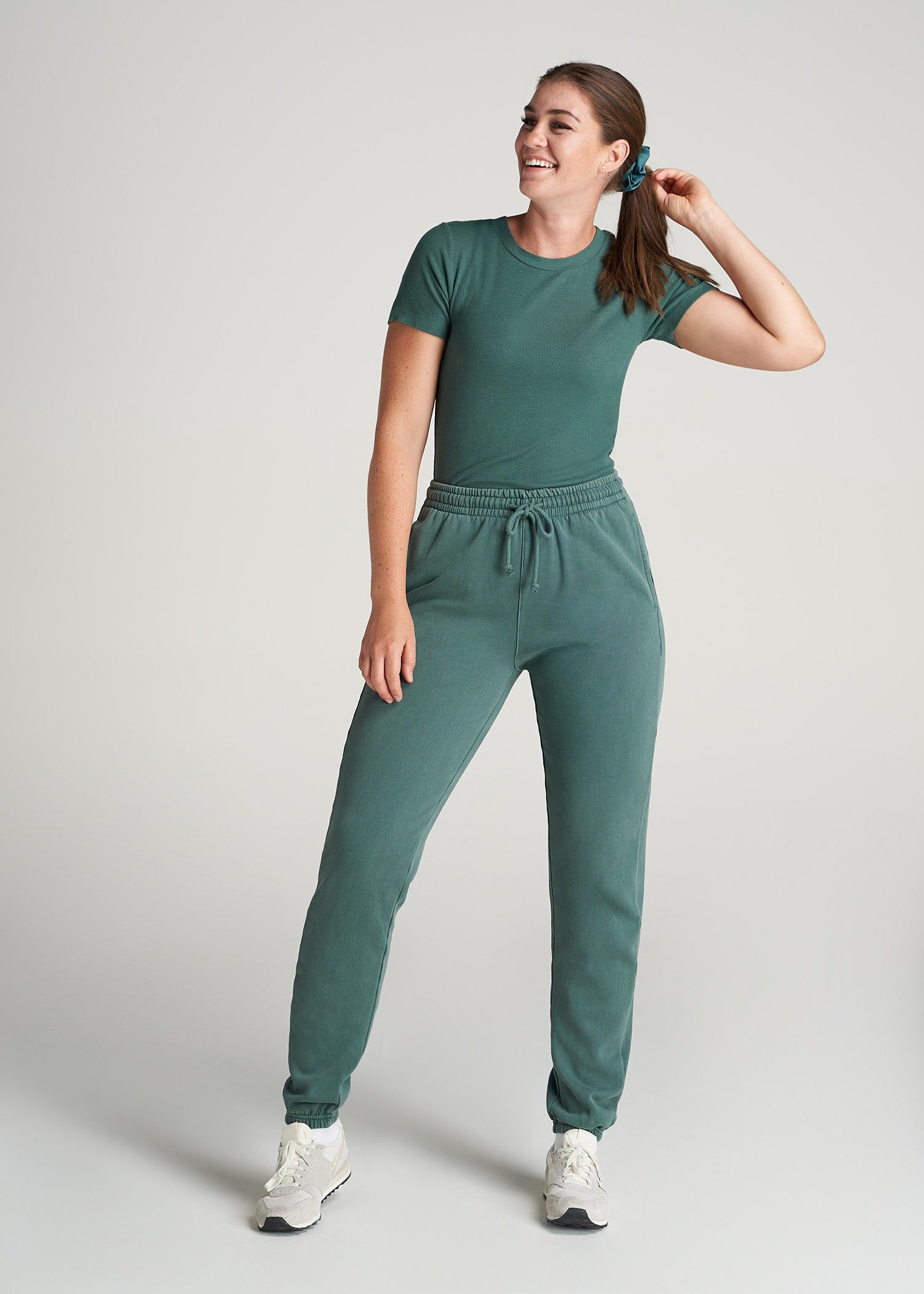 Wearever Fleece Regular Fit Women's Tall Sweatpants in Juniper Green sold by American Tall product image thumbnail 4
