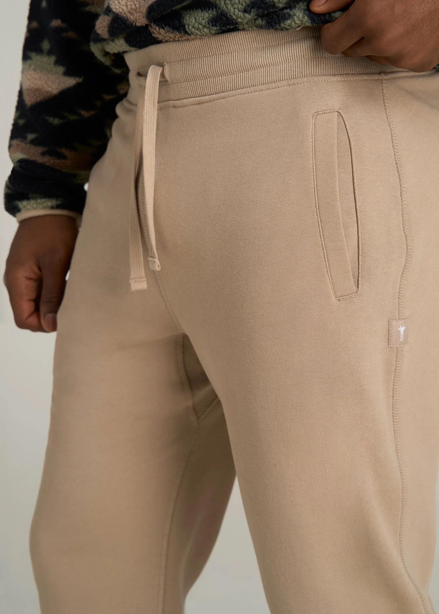 Wearever 2.0 French Terry Joggers for Tall Men in Light Camel sold by American Tall product image thumbnail 2