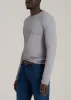 The Essential SLIM-FIT Long Sleeve Tee for Tall Men in Sustained Grey sold by American Tall