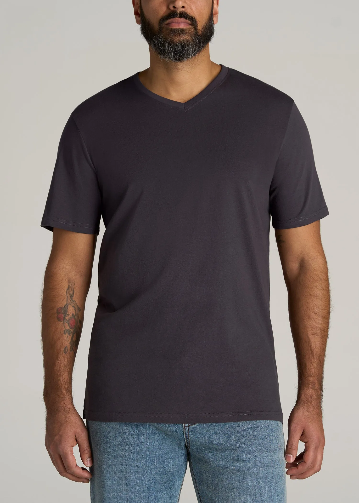 The Everyday REGULAR-FIT V-Neck Tall Men's T-Shirt in Charcoal sold by American Tall