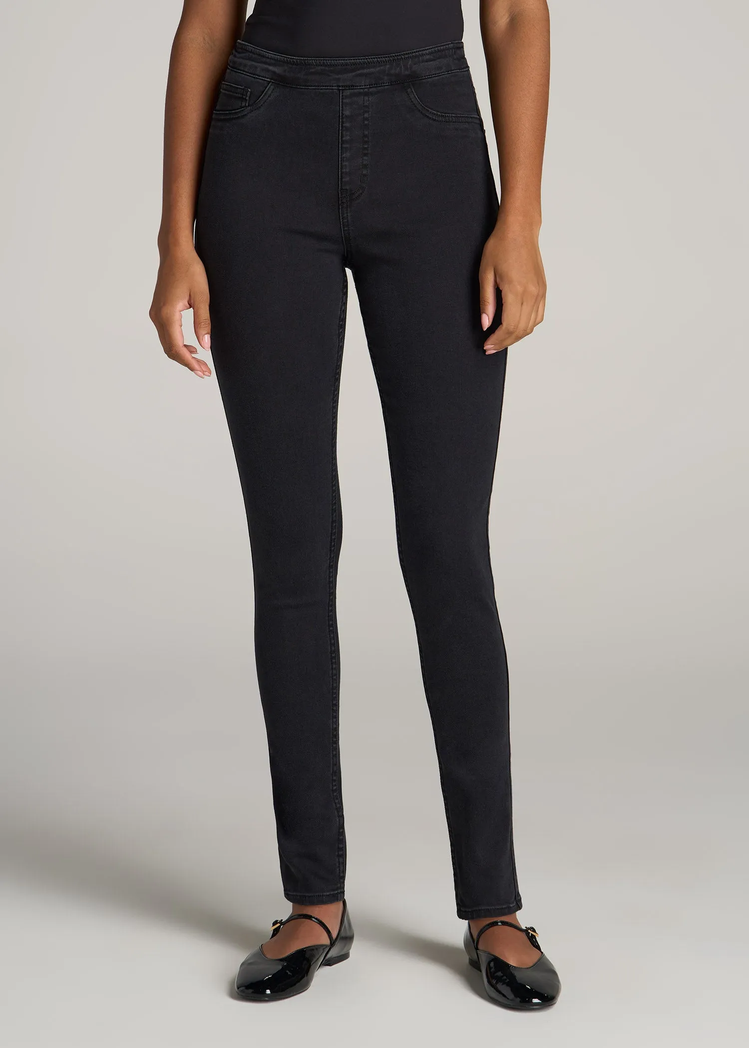 Jeggings for Tall Women in Washed Black sold by American Tall