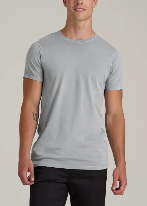 MODERN-FIT Garment Dyed Cotton Men's Tall T-Shirt in Sustained Grey sold by American Tall