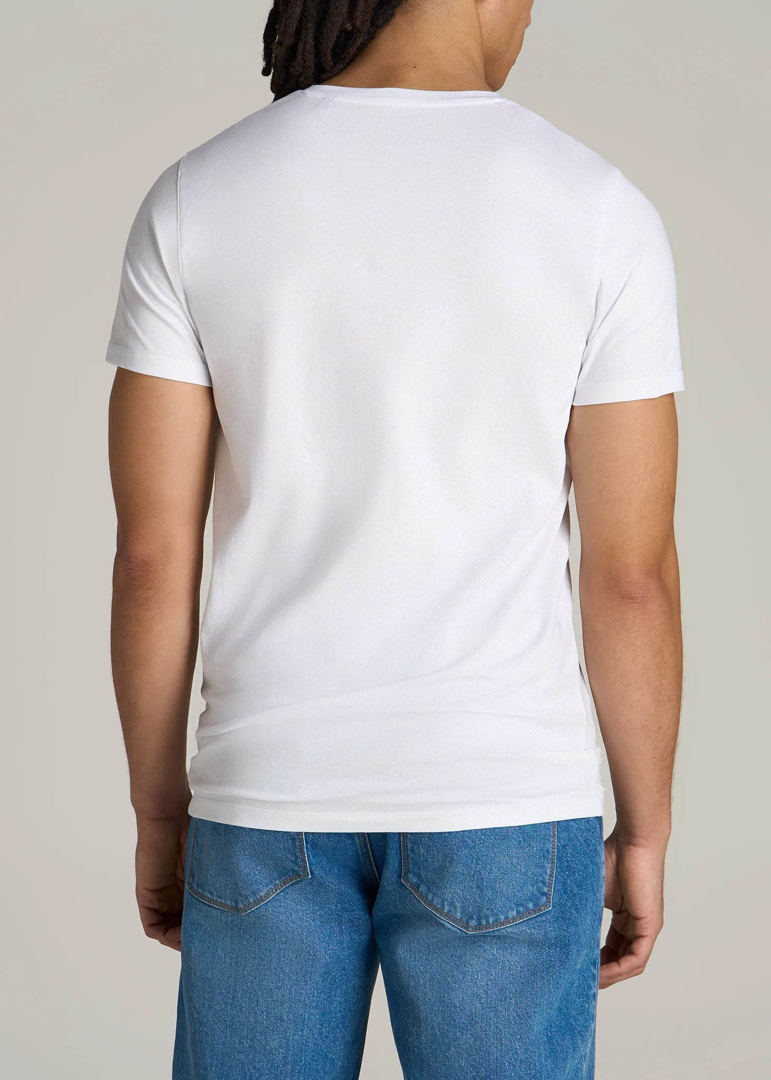 The Essential MODERN-FIT V-Neck Tee for Tall Men in White sold by American Tall product image thumbnail 5
