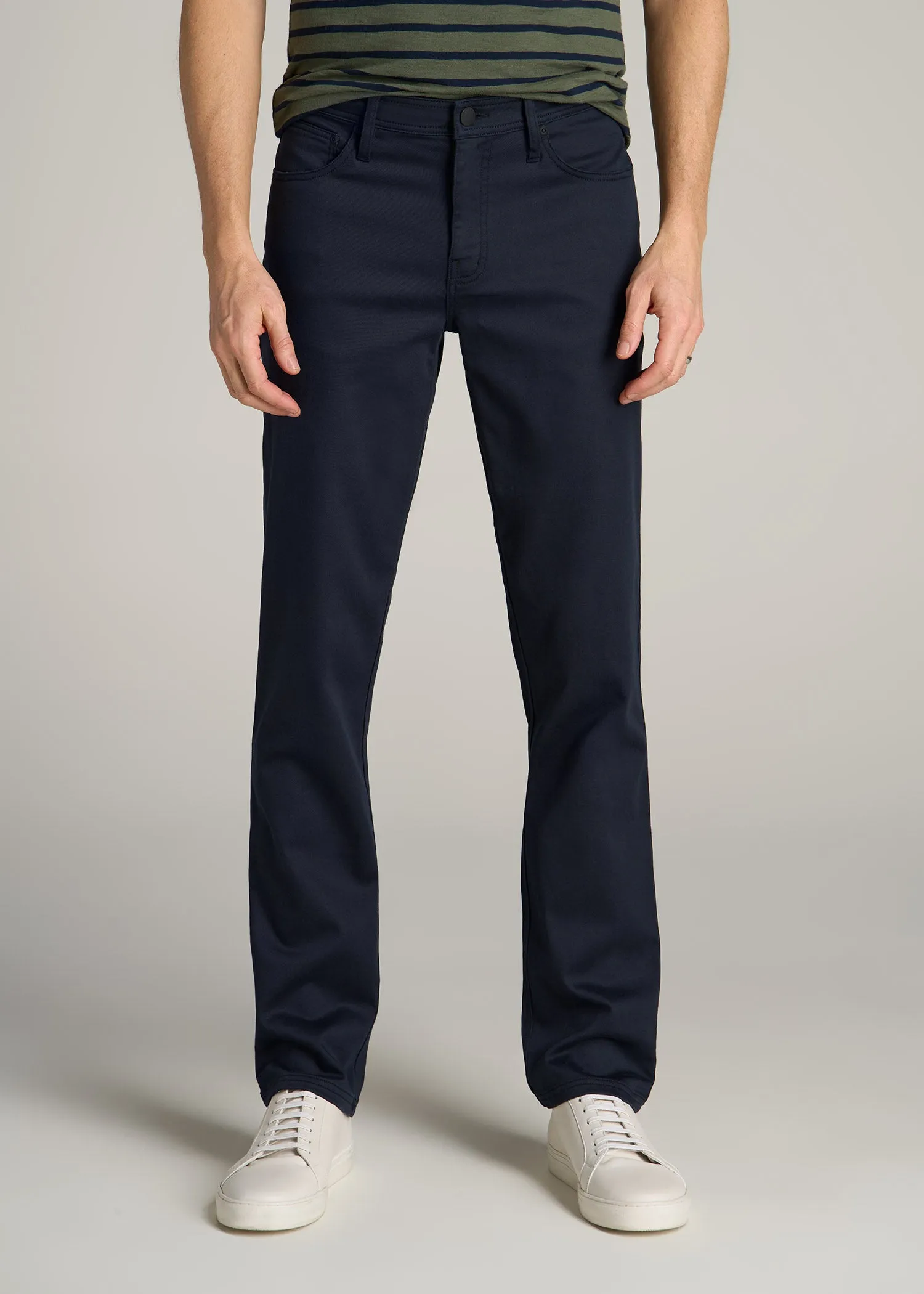 Everyday Comfort 5-Pocket TAPERED-FIT Pant for Tall Men in True Navy sold by American Tall