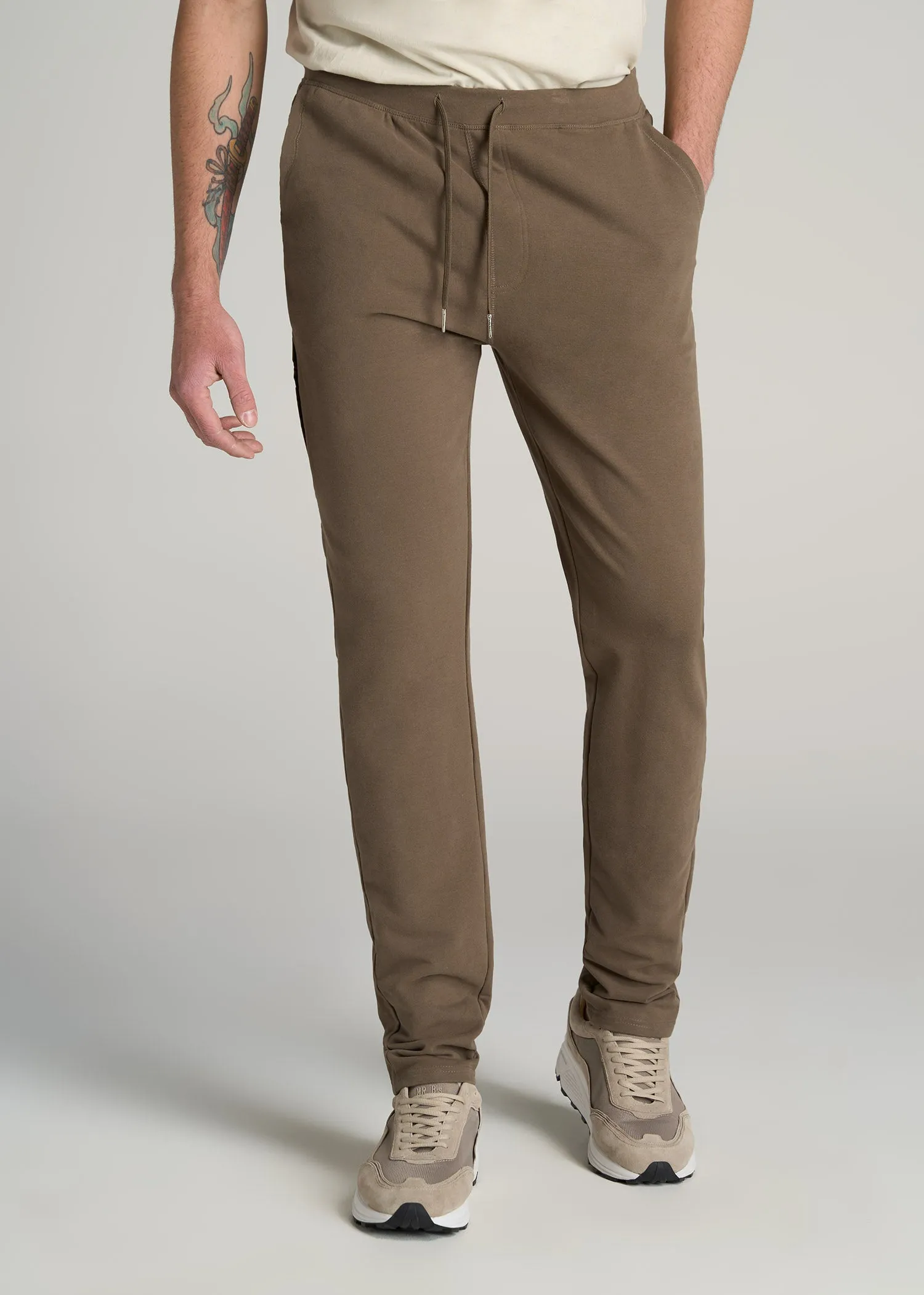 Microsanded French Terry Sweatpants for Tall Men in Army Brush sold by American Tall