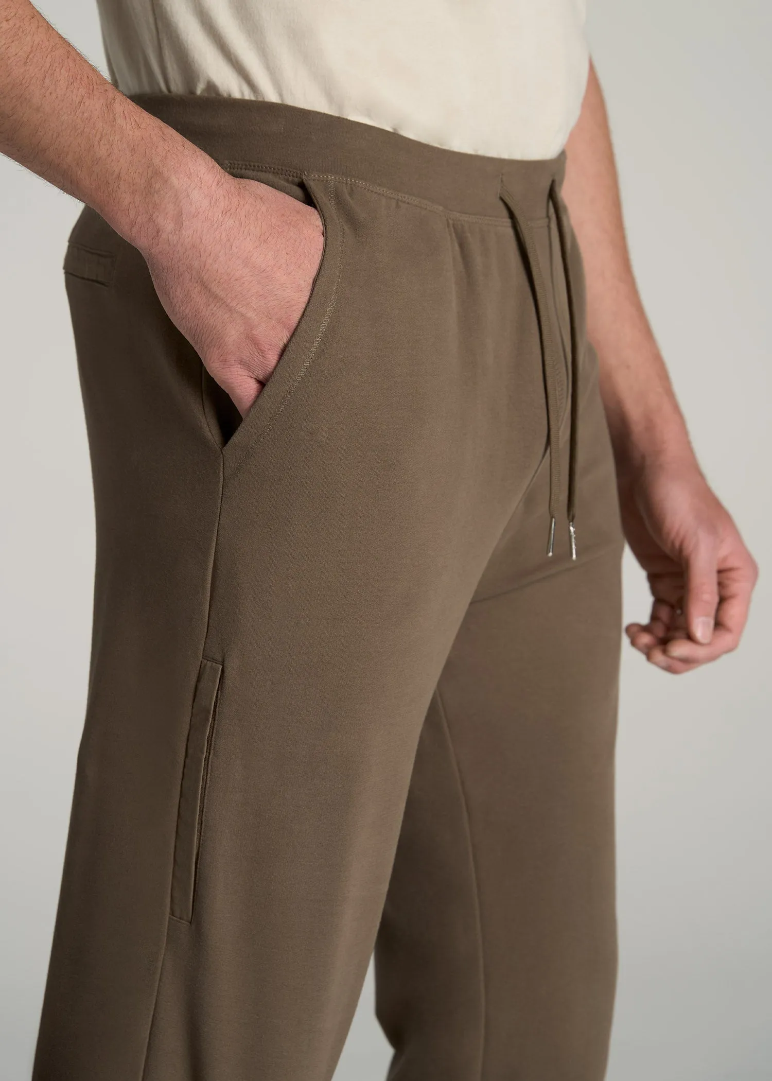 Microsanded French Terry Sweatpants for Tall Men in Army Brush sold by American Tall product image thumbnail 2