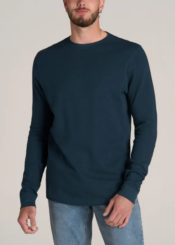Double Honeycomb Thermal Crewneck for Tall Men in True Navy sold by American Tall