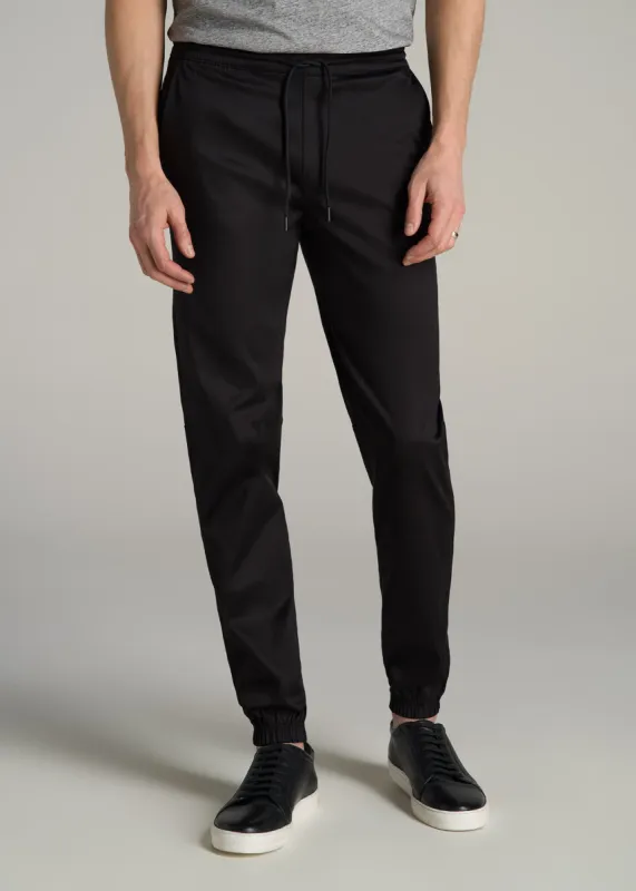 Stretch Twill Jogger Pants for Tall Men in Black sold by American Tall