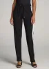Pull On Tuxedo Stripe Pants for Tall Women in Black and White sold by American Tall