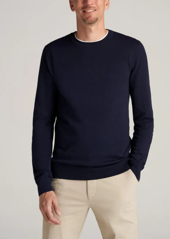 Everyday Crewneck Sweater for Tall Men in Patriot Blue made by American Tall