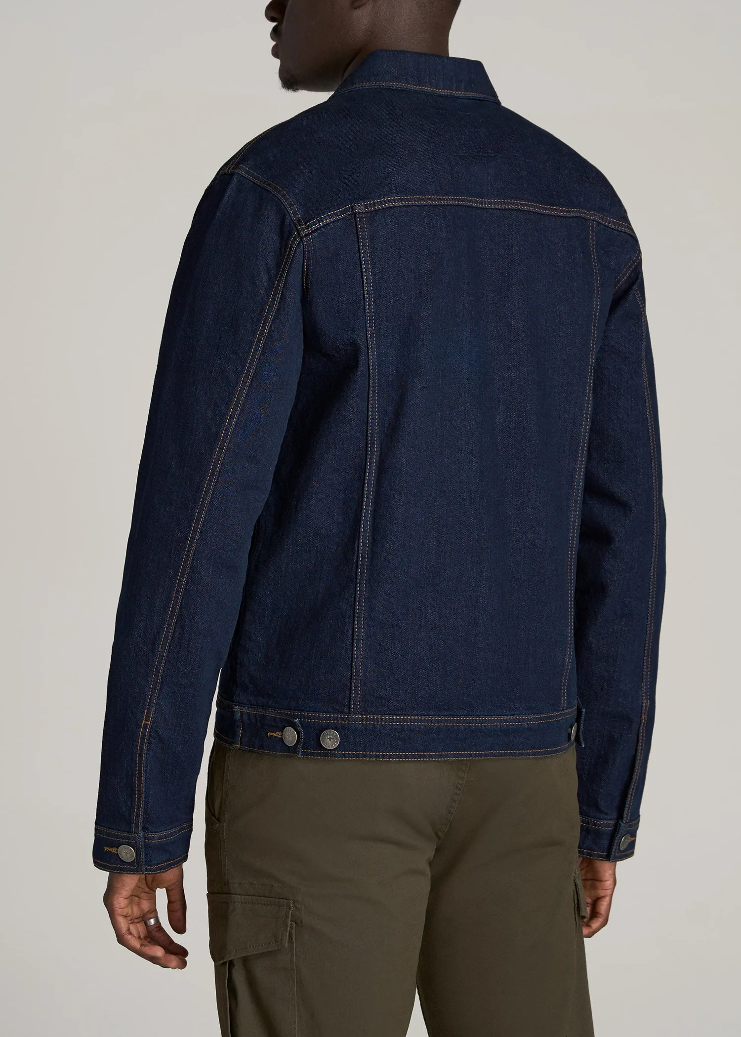 Denim Trucker Jacket for Tall Men in Raw Indigo sold by American Tall product image thumbnail 5
