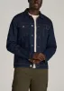 Men's Tall Denim Trucker Jacket in Raw Indigo sold by American Tall