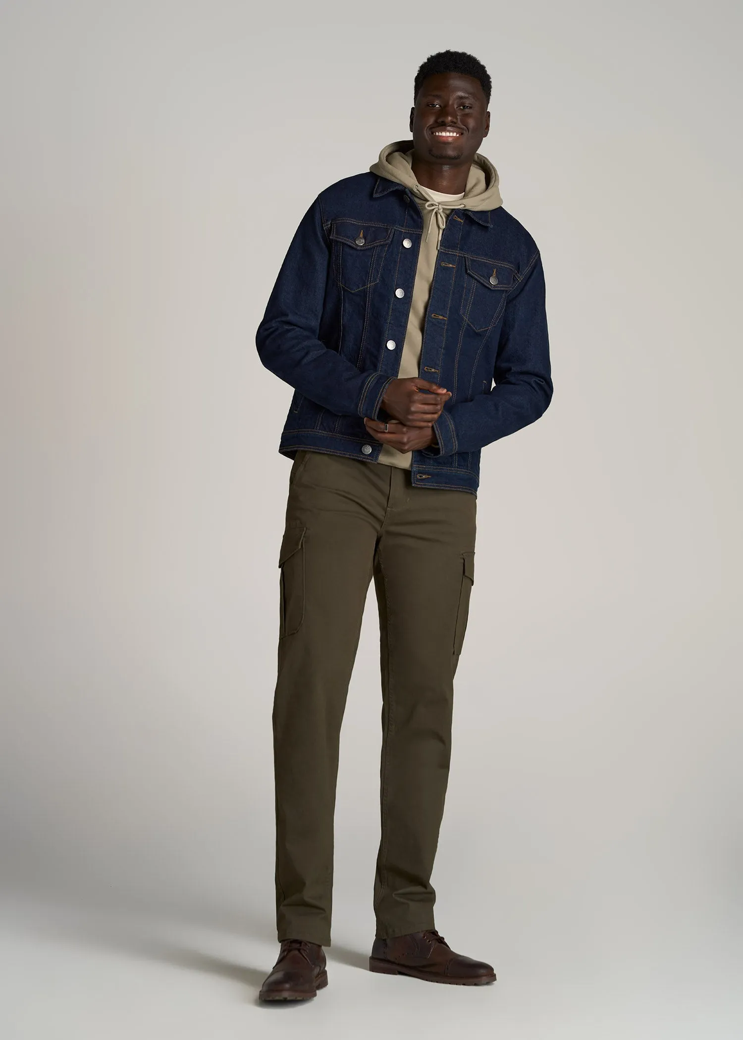 Denim Trucker Jacket for Tall Men in Raw Indigo sold by American Tall product image thumbnail 4