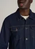 Men's Tall Denim Trucker Jacket in Raw Indigo sold by American Tall