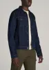 Men's Tall Denim Trucker Jacket in Raw Indigo sold by American Tall