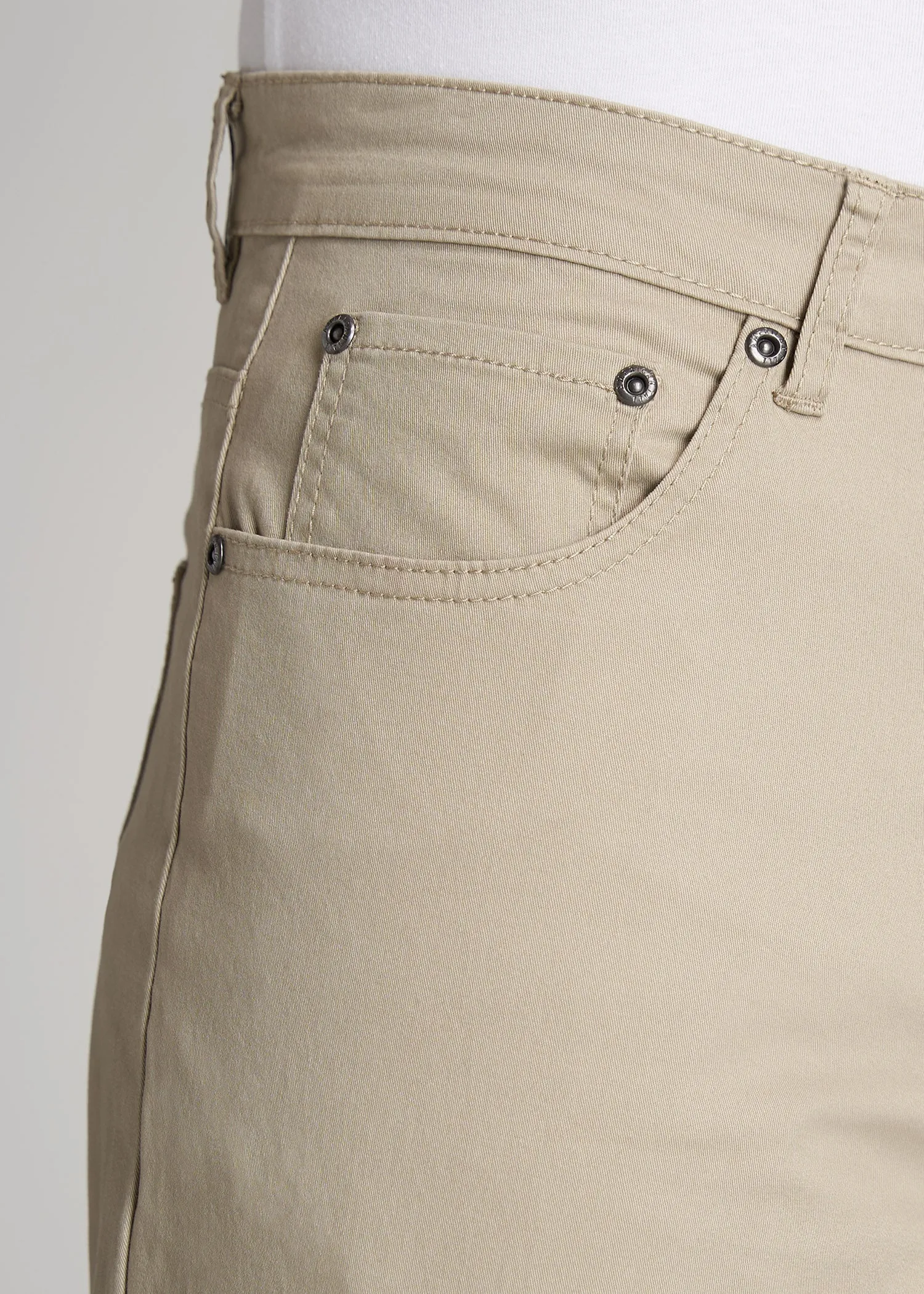 Carman TAPERED Fit Five Pocket Pants for Tall Men in Desert Khaki sold by American Tall product image thumbnail 2