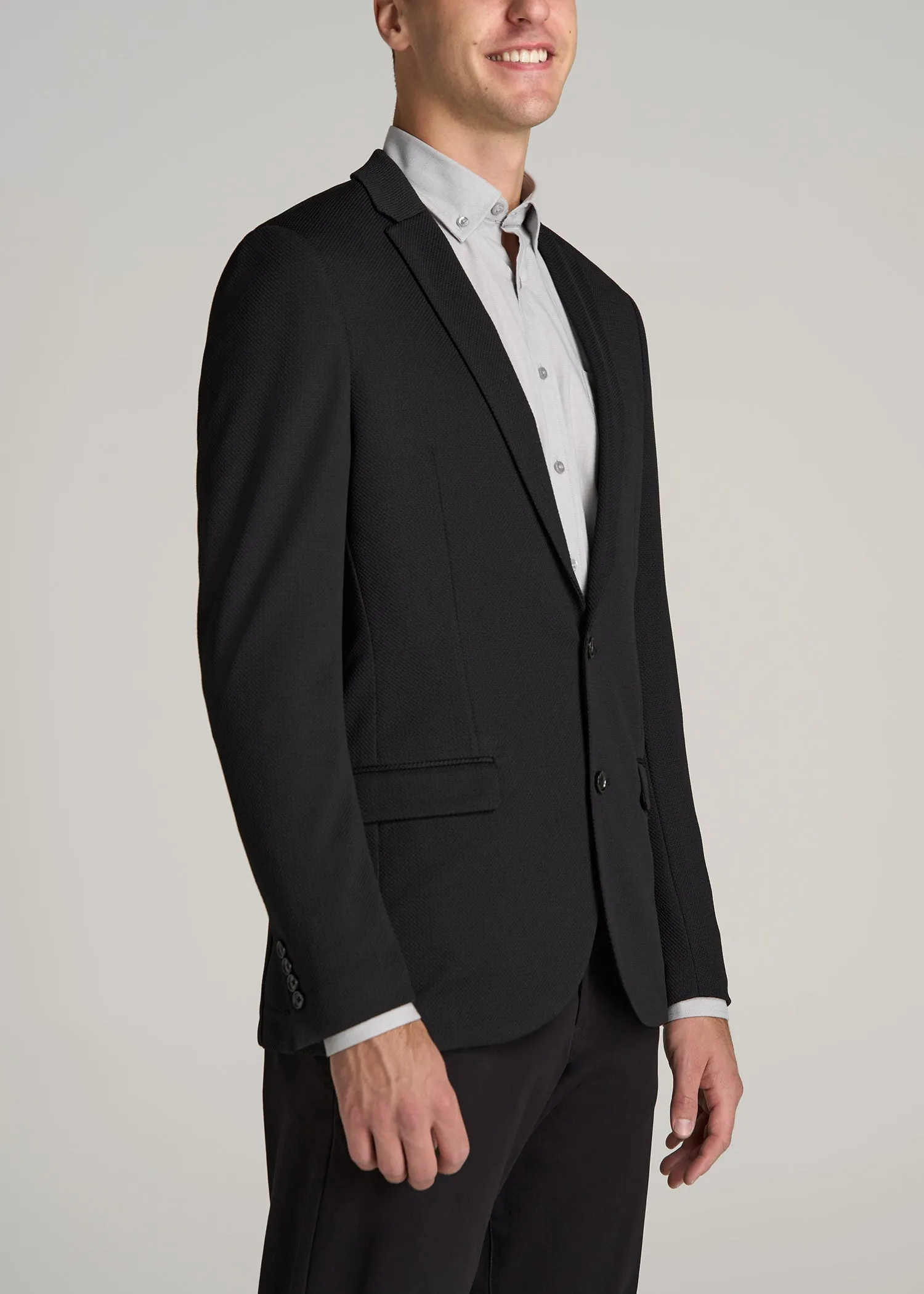 Textured Blazer for Tall Men in Black sold by American Tall product image thumbnail 3