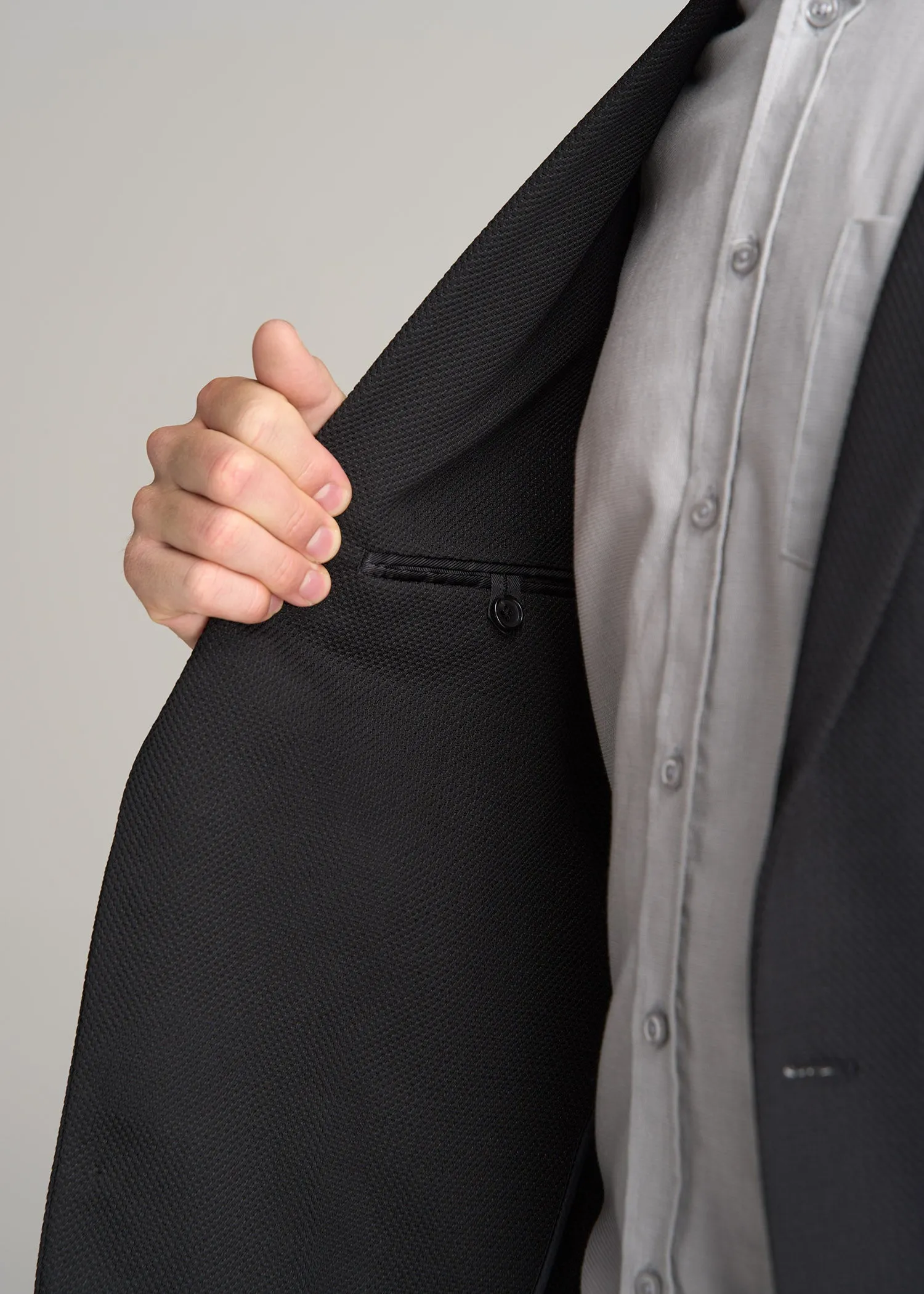 Textured Blazer for Tall Men in Black sold by American Tall product image thumbnail 5