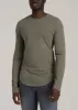 Slub Long Sleeve Scoop Tall Men's Tee in Camper Green sold by American Tall